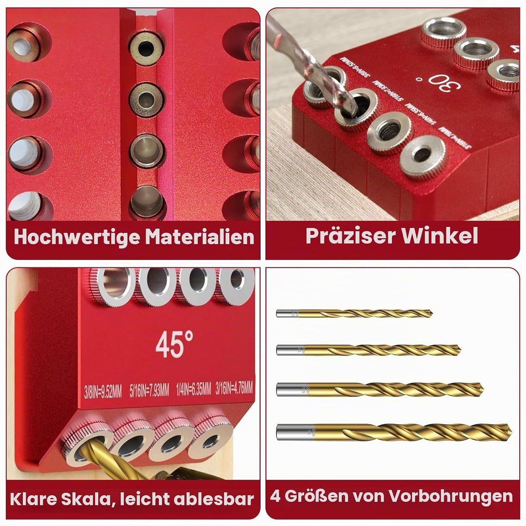 30 45 90 Grad Winkel Bohrhilfe für Abgewinkelte und Gerade Loch, 30°/45°/90°Winkelbohrloch-FüHrungsl