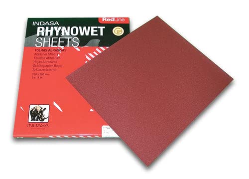 RHYNOWET Red Line BOGEN 230X280 P1500-50 x Nassschleifpapier, Wasserdichte Schleifblätter, Schileifb