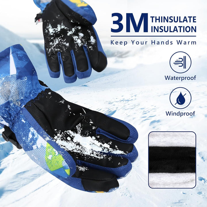 Odtmger Skihandschuhe, Wärmste wasserdichte und Atmungsaktive Schneehandschuhe für Kaltes Wetter, Pa