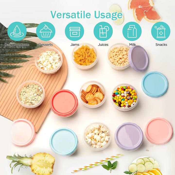 VINATO 18Pcs Frischhaltedosen Mit Deckel, 250ml Kleine Dosen Mit Deckel Plastik, Lebensmittelbehälte