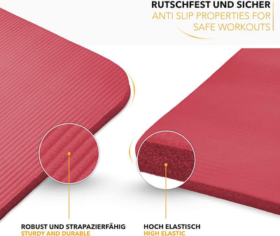 TRESKO Yogamatte Phthalatfrei - Gymnastikmatte rutschfest, Pilatesmatte Fitnessmatte mit Tragegurt,