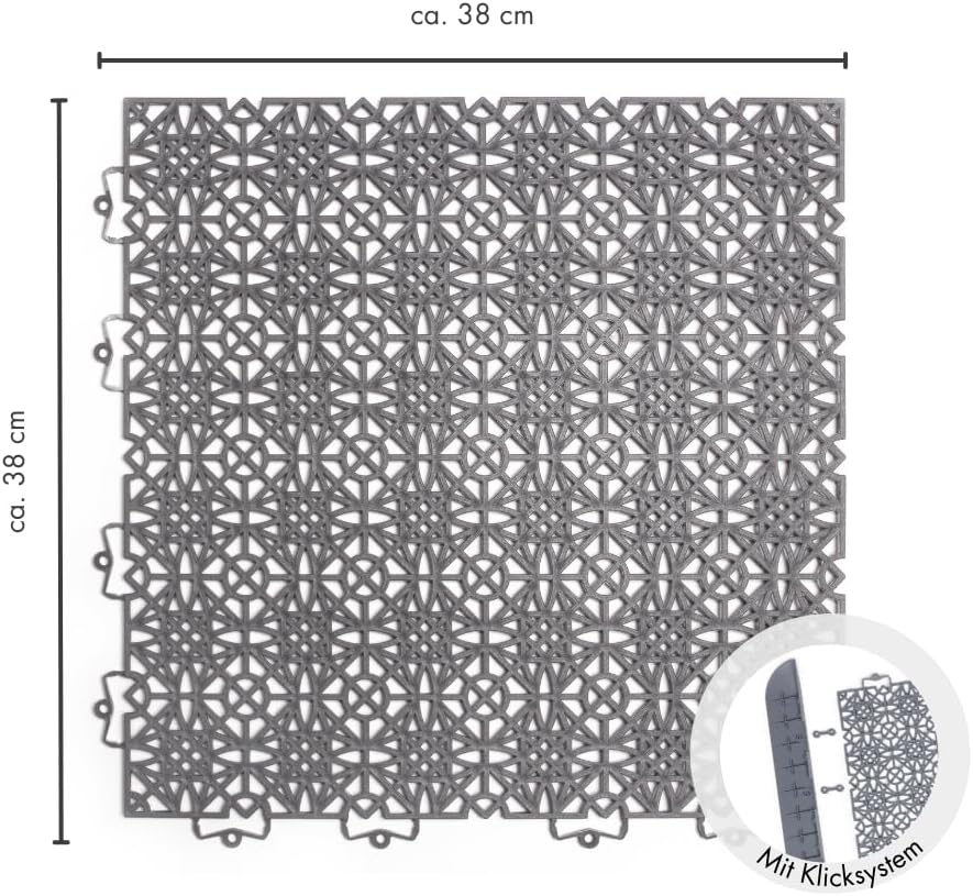 andiamo Terra Sol Terassenfliesen Klicksystem - Kunststoffplatten Aussenbereich für Balkon - Terasse
