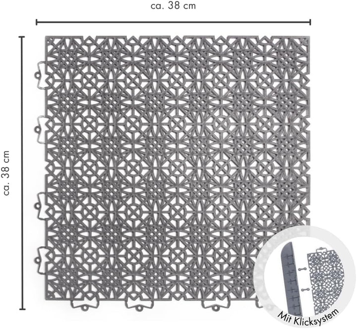 andiamo Terra Sol Terassenfliesen Klicksystem - Kunststoffplatten Aussenbereich für Balkon - Terasse