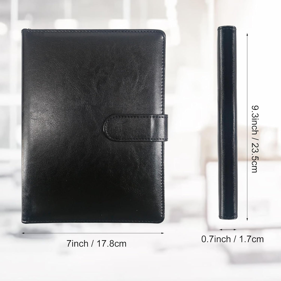 Schreibmappe A5 Klemmbrett Mappe mit Magnetischer Verschluss, organizer büro mappe, Schwarz Ordner,