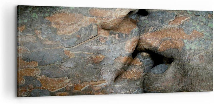 Wandbilder Dekoration Wohnzimmer Frau Mann Kuss Abstraktion Panorama Bilder auf Leinwand 120x50cm Le