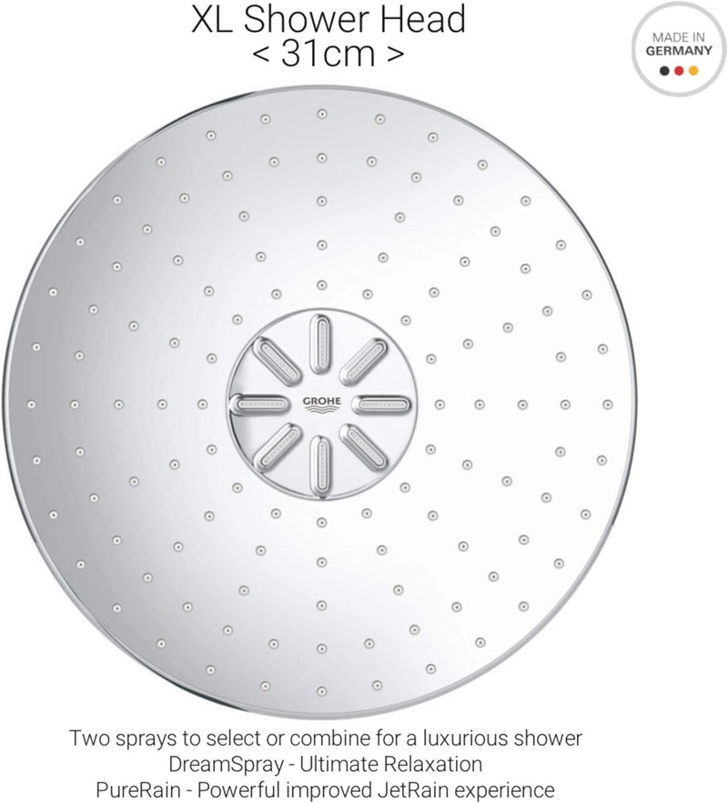 GROHE SmartControl Mixer - Duschsystem mit Mischer und Rainshower (Unterputzmischer mit 3 Absperrven