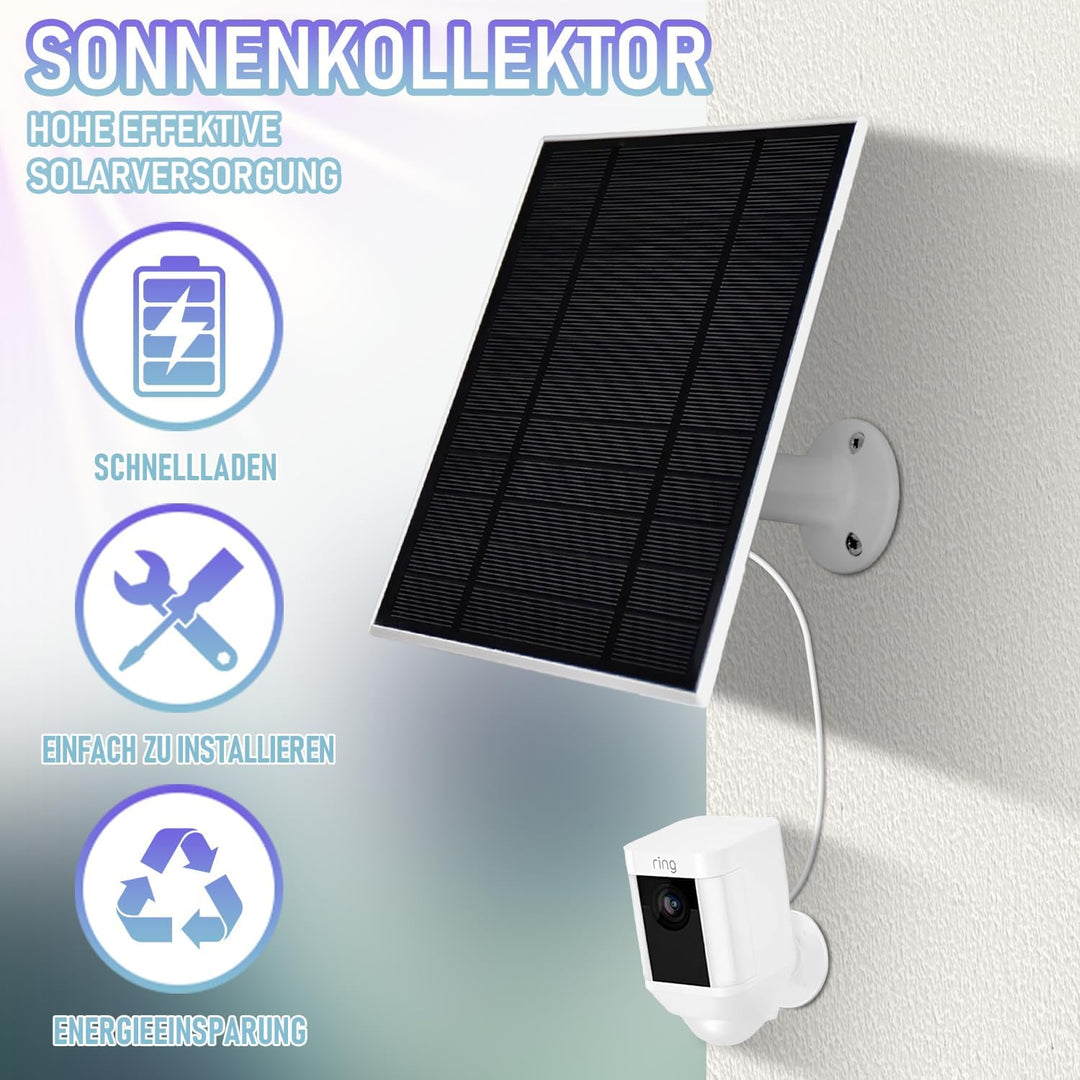 6W Solarpanel für Sicherheits kameras, 5V Solarladegerät kompatibel mit Ring Stick Up Cam/Spotlight