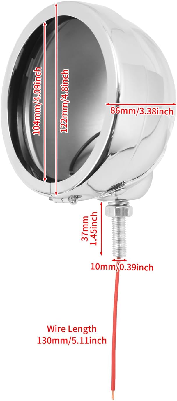 HDBUBALUS Motorrad Nebelscheinwerfer 11,4 cm Gehäuse Nebelscheinwerfer Halterung 11,4 cm LED Passlic