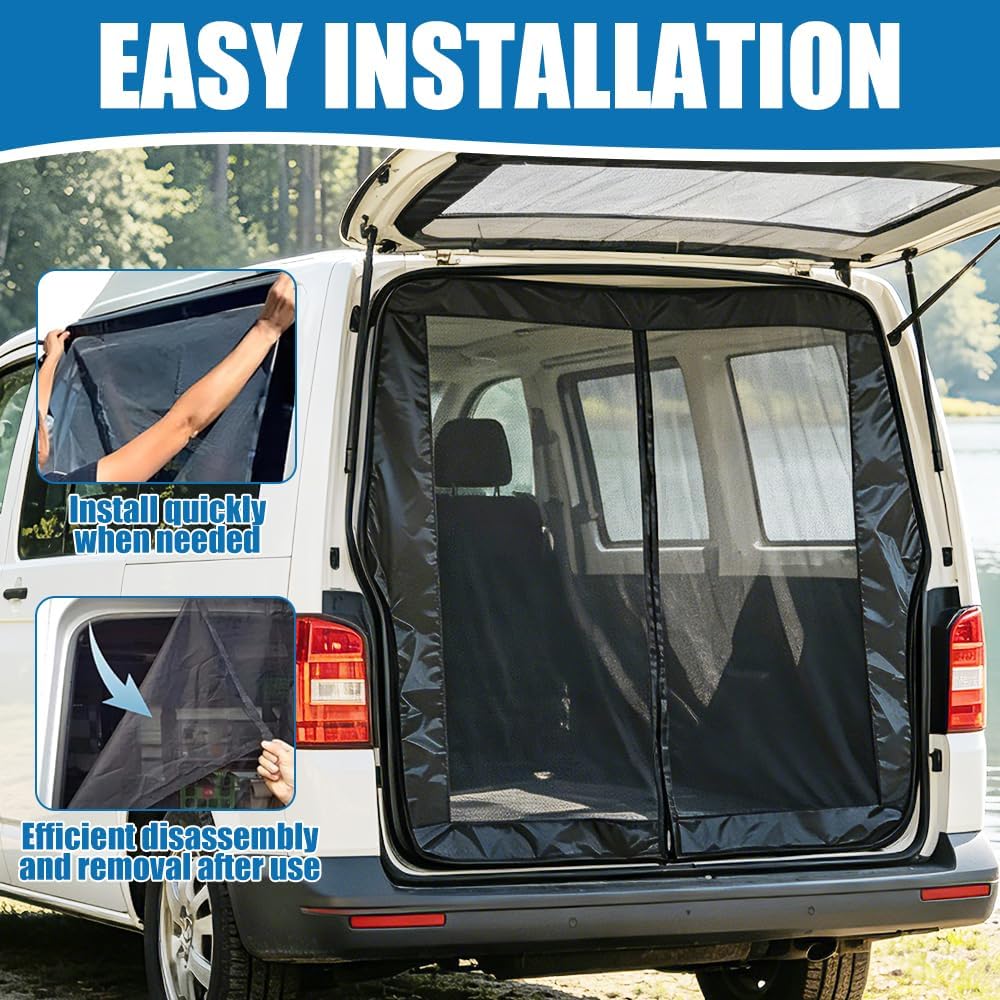 Moskitonetz Magnetisch für VW T5 T6, Sonnenschutz Auto Heckklappen, Fliegengitter Auto Insektennetz