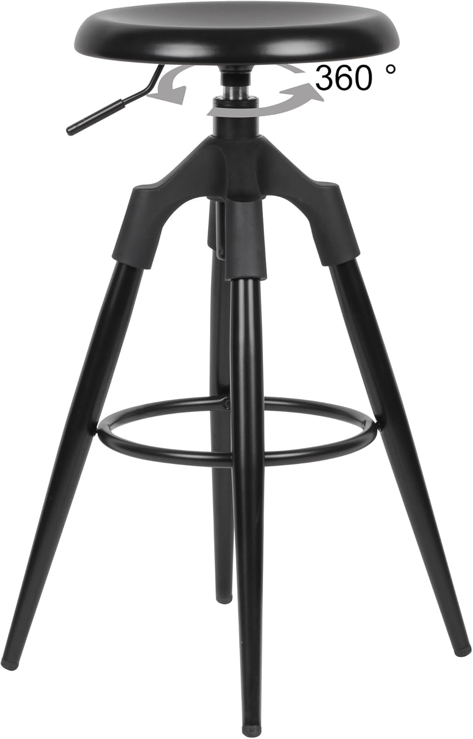 FineBuy Barhocker Metall 72-80 cm | Design Barstuhl 100 kg Maximalbelastbarkeit | Tresenhocker Indus