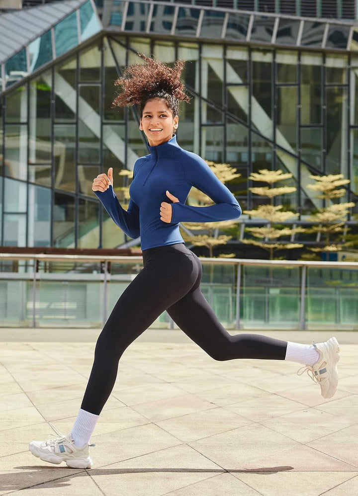 BALEAF Thermo Leggings Damen Winter Leggings high Waist Sportleggings mit Taschen Leggings yogahose