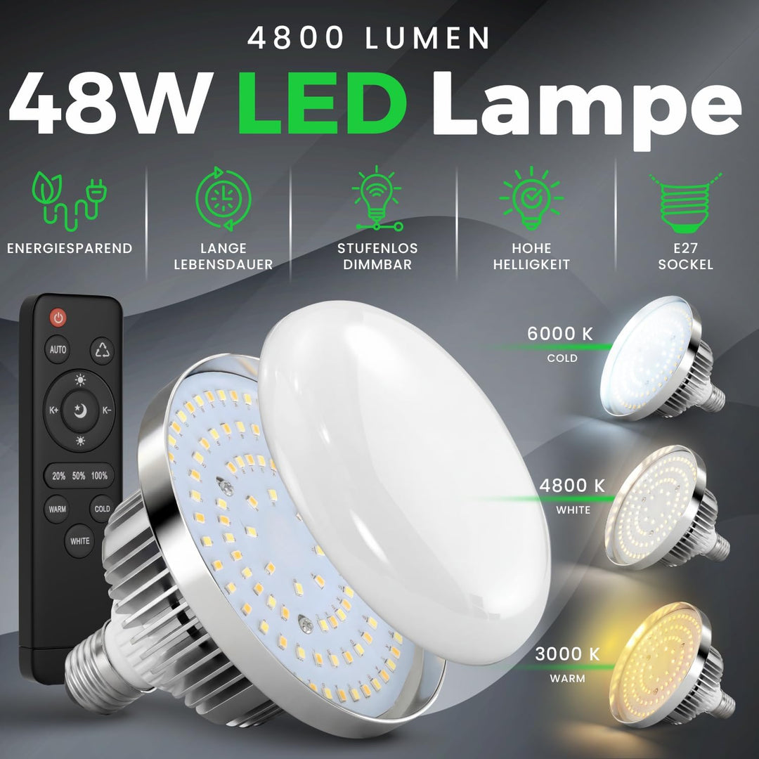 Fotostudio Set – 2 Softbox Licht, 2 Durchlichtschirm, 2 LED Lampen 4800 Lumen 3000-6000K – 50x70 cm
