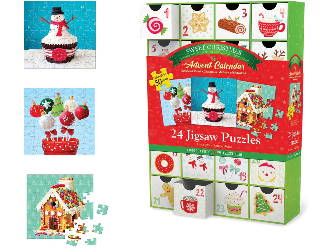 Eurographics 8924-5666 Sweet Christmas Adventkalender Puzzle, verschieden