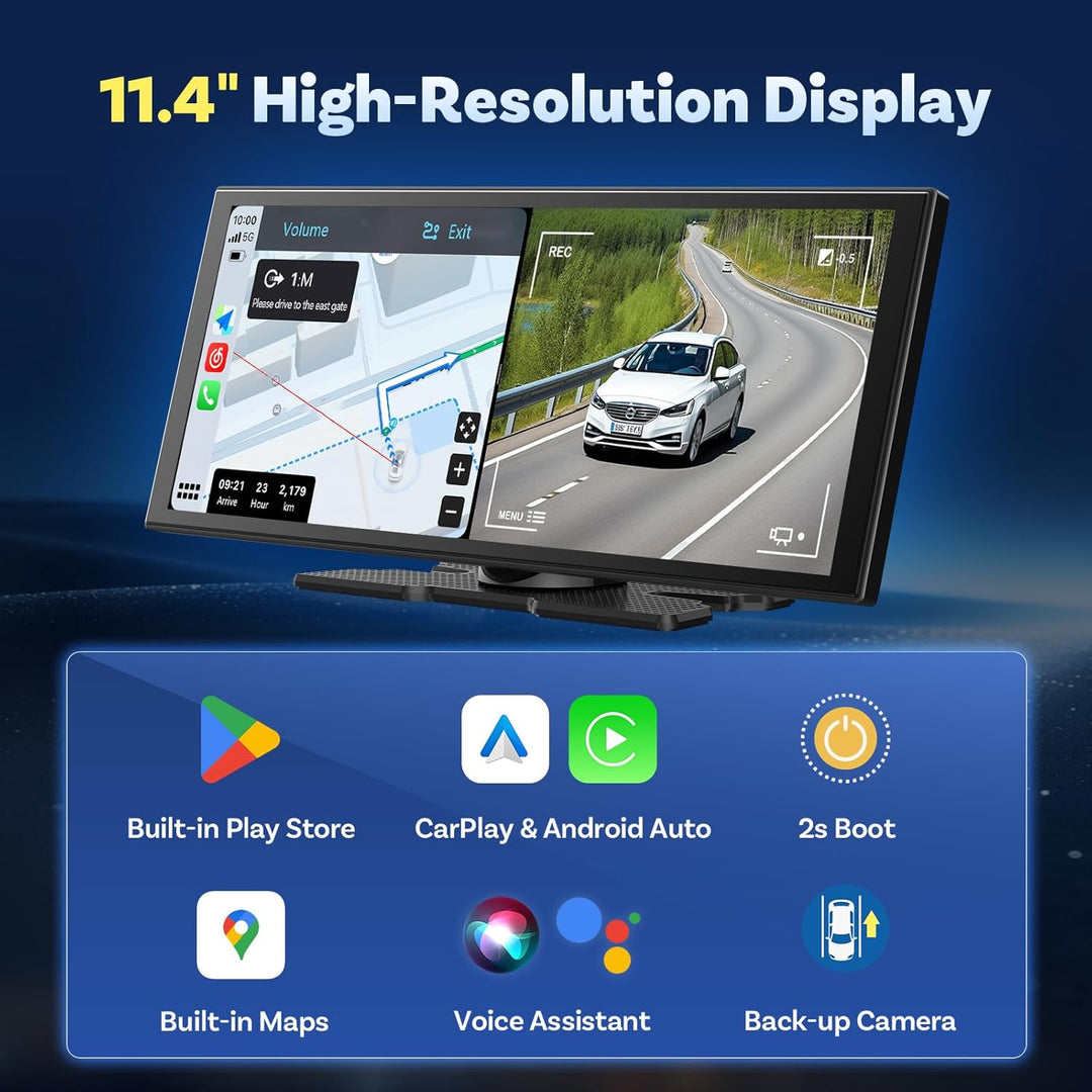 Ottocast Ottoscreen AI, 11,4 Zoll Carplay Display kompatibel mit Netflix/YouTube, Carplay Android Au