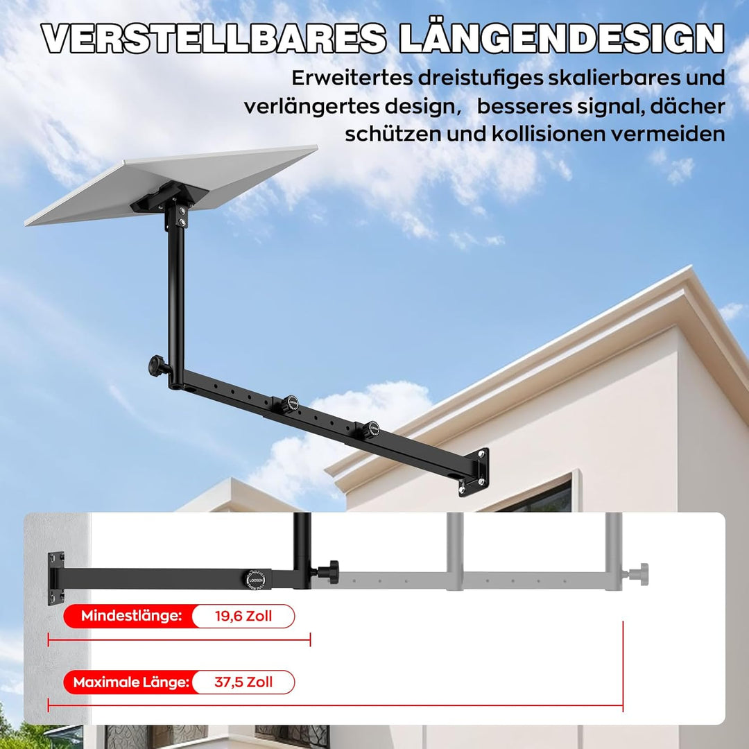 IMAYCC Verlängerungstyp Starlink Gen 3-Halterung Langarmhalter mit Adapter, 360° Verstellbare Robust