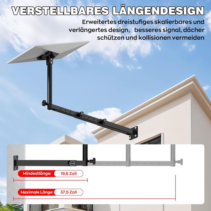 IMAYCC Verlängerungstyp Starlink Gen 3-Halterung Langarmhalter mit Adapter, 360° Verstellbare Robust