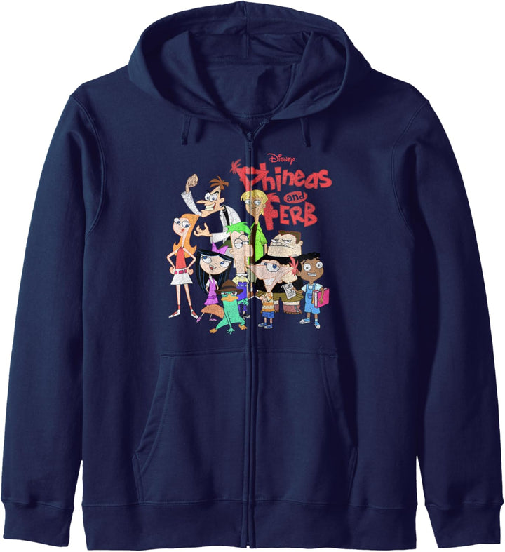 Disney Phineas And Ferb The Group Logo Kapuzenjacke