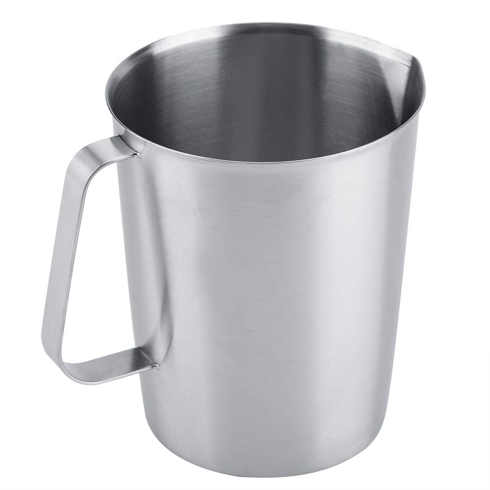 2000 Ml Edelstahl-Messbecher, Milchkännchen mit Entenschnabelauslauf, Leicht zu Reinigender Aufschäu