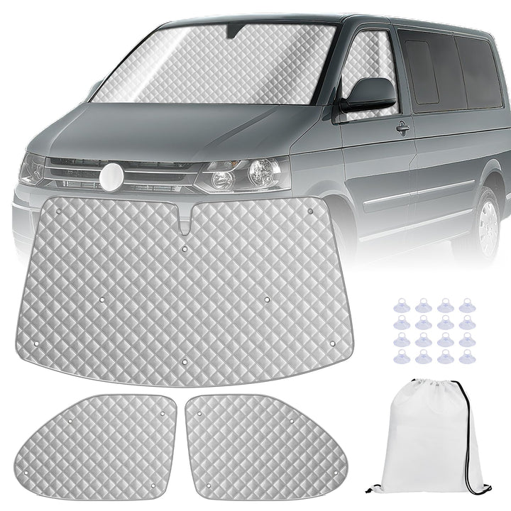 MaxEarn Thermomatte Fahrerhaus passend für VW T5 & T6(ab 2003), Luxus Interne Auto Sonnenblende Fron