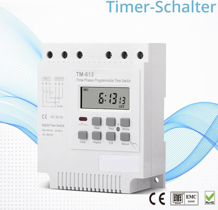 Ailao Zeitrelais 380V TM-163 Dreiphasig Smart Digital Zeitrelais Weekly Programmable Control Power T