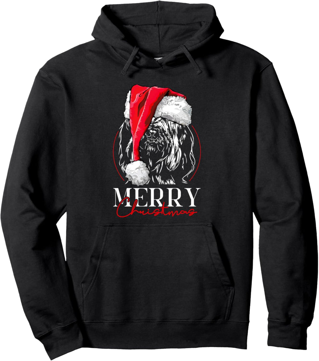 Lustiger Santa Briard Merry Christmas Weihnachten Hunde Pullover Hoodie