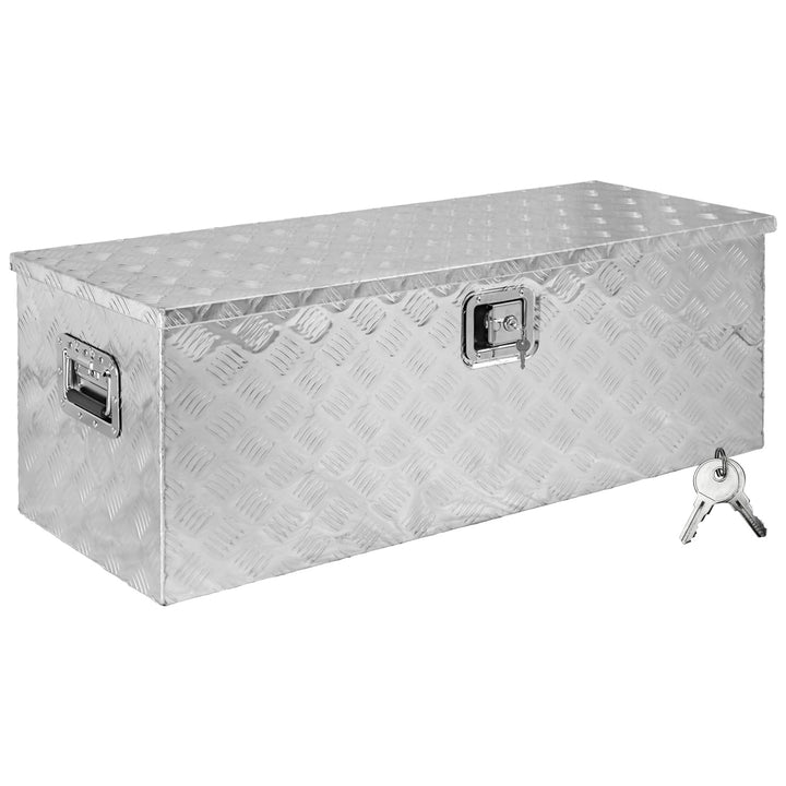 Trucky Truckbox, Deichselbox Aluminium, Anhängerbox 15 Grössen, Werkzeugkiste mit Schloss und Schlüs