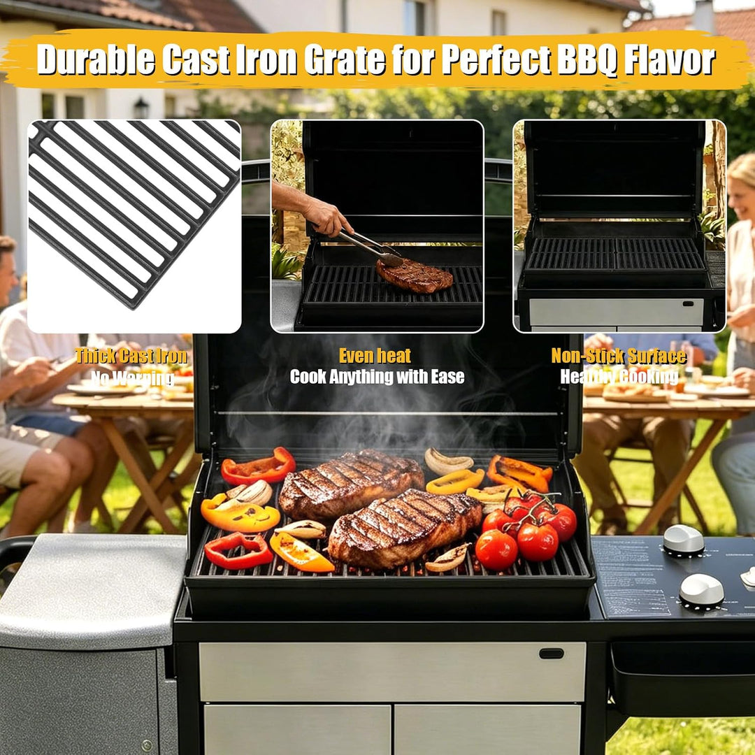 GFTIME 38 X 28.6CM Grillrost Gusseisen 7522 für Weber Spirit Classic E210 E220 S210 S220 (mit seitli