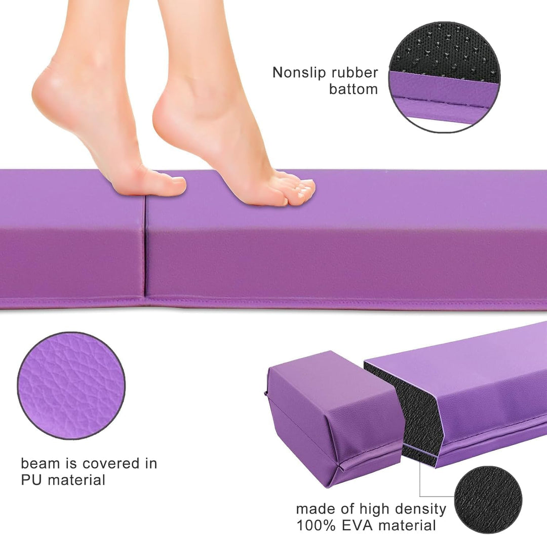 schwebebalken Kinder Schwebebalken klappbar Balken Gymnastik 270cm PU Leder schwebebalken für zuhaus