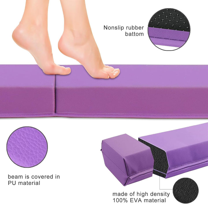 schwebebalken Kinder Schwebebalken klappbar Balken Gymnastik 270cm PU Leder schwebebalken für zuhaus
