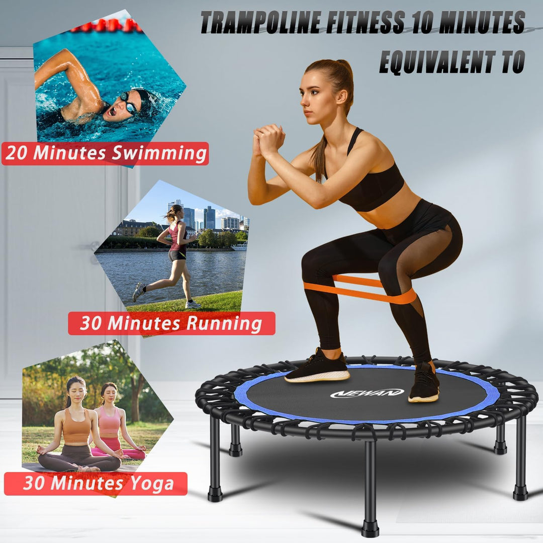 Miuphro Newan - Mini trampolín silencioso de 40 pulgadas, rebote Interior para adultos, Mejor entren