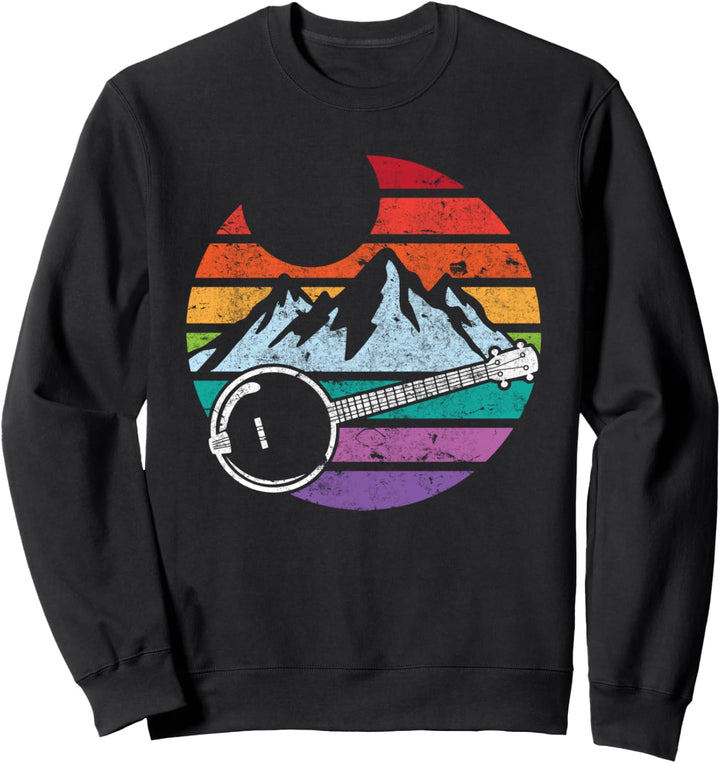 Retro Banjo I Berge und Sonne 80er Jahre I Cooles Banjo Sweatshirt
