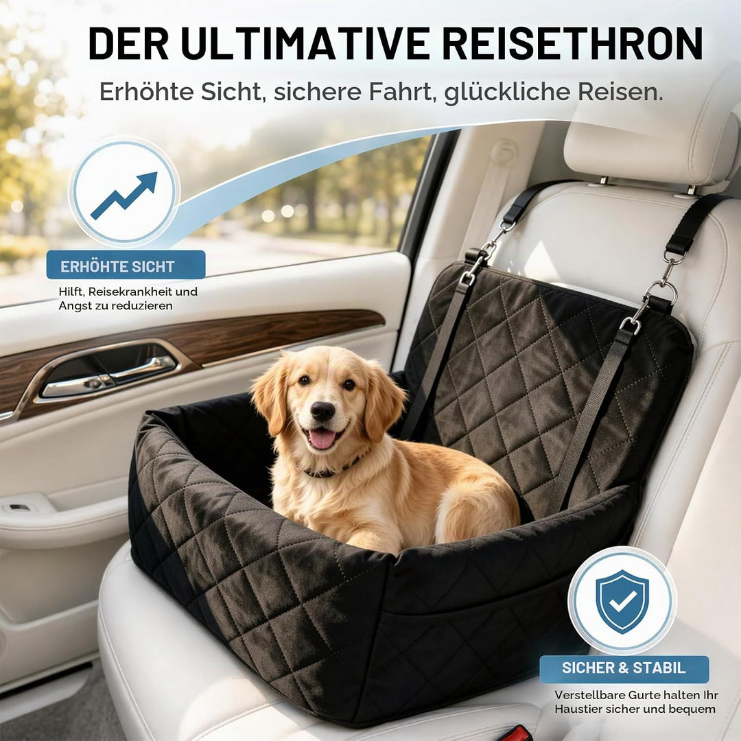 Hunde Autositz, Hundesitz Auto Rückbank, Hundesitz Auto mit Dickem Memory-Schaum, Sicherer Hundesitz