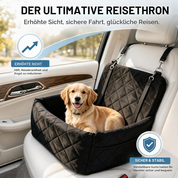 Hunde Autositz, Hundesitz Auto Rückbank, Hundesitz Auto mit Dickem Memory-Schaum, Sicherer Hundesitz