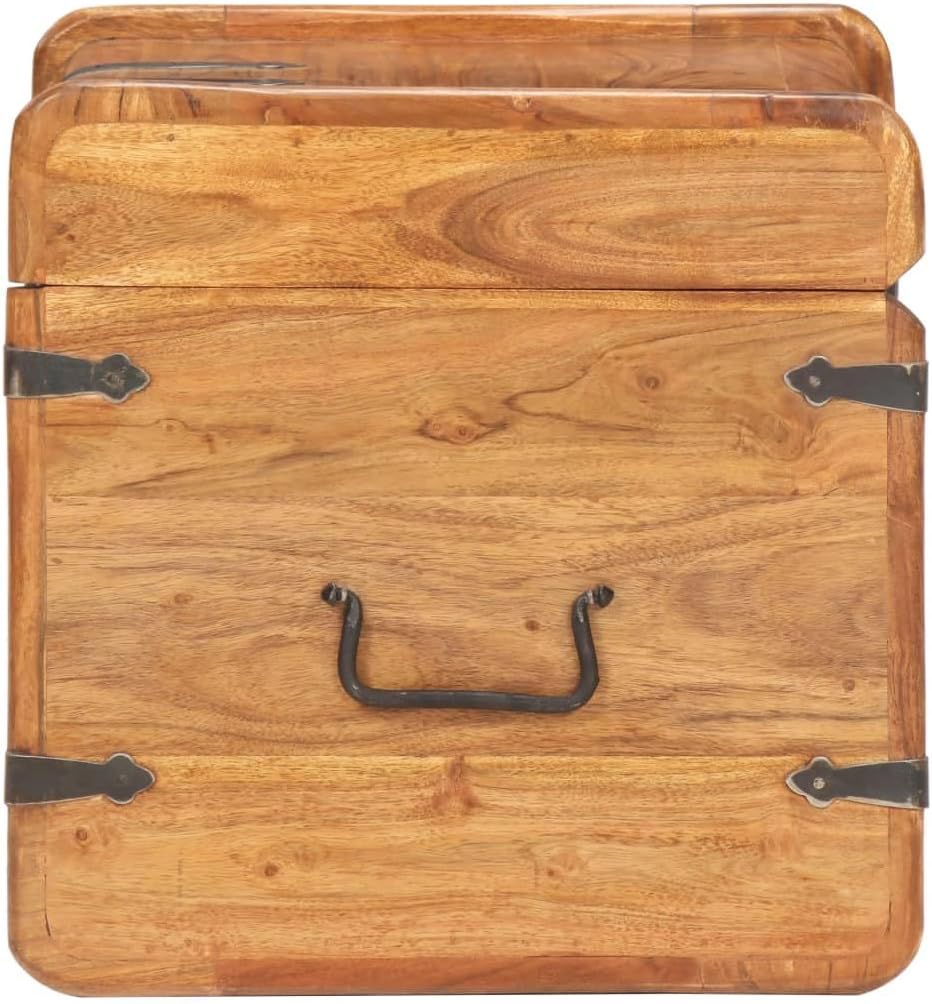 vidaXL Akazienholz Massiv Truhe Abschliessbar Aufbewahrungsbox Holzkiste Nachtschrank Holztruhe Nach