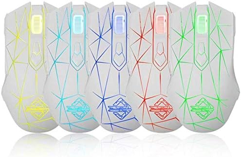 LexonElec Kabelgebundene RGB Gaming Maus, 7 Tasten mit 2500 DPI, ergonomische LED-beleuchtete USB-Ga
