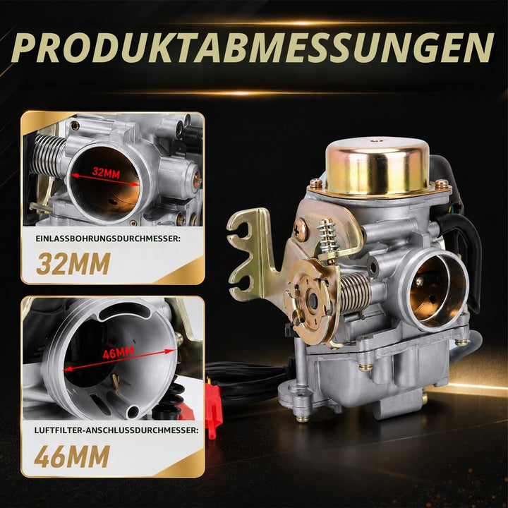 JFG RACING CVK32MM CVK 32 mm Vergaser – Universal Power Jet Vergaser für Motorräder, ATV, UTV Scoote