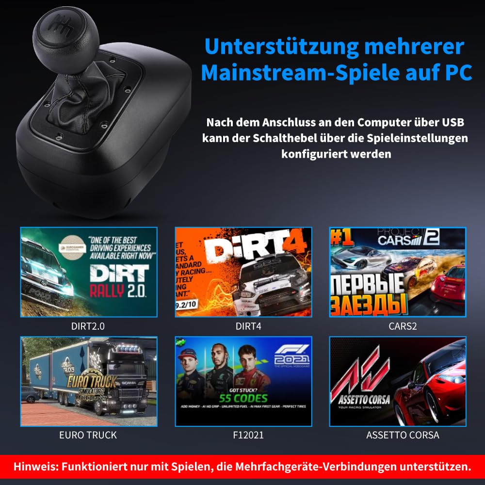 NBCP USB Driving Force Shifters für Rennspiele H Gear Shift für Logitech G29 G27 G25 G920 Thrustmast