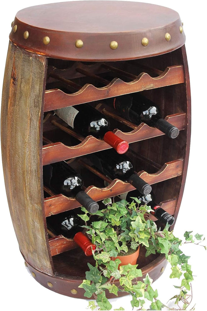 DanDiBo Weinregal Holz mit Ablage Weinfass 1546 Fass 70cm Flaschenregal Flaschenständer Weinständer