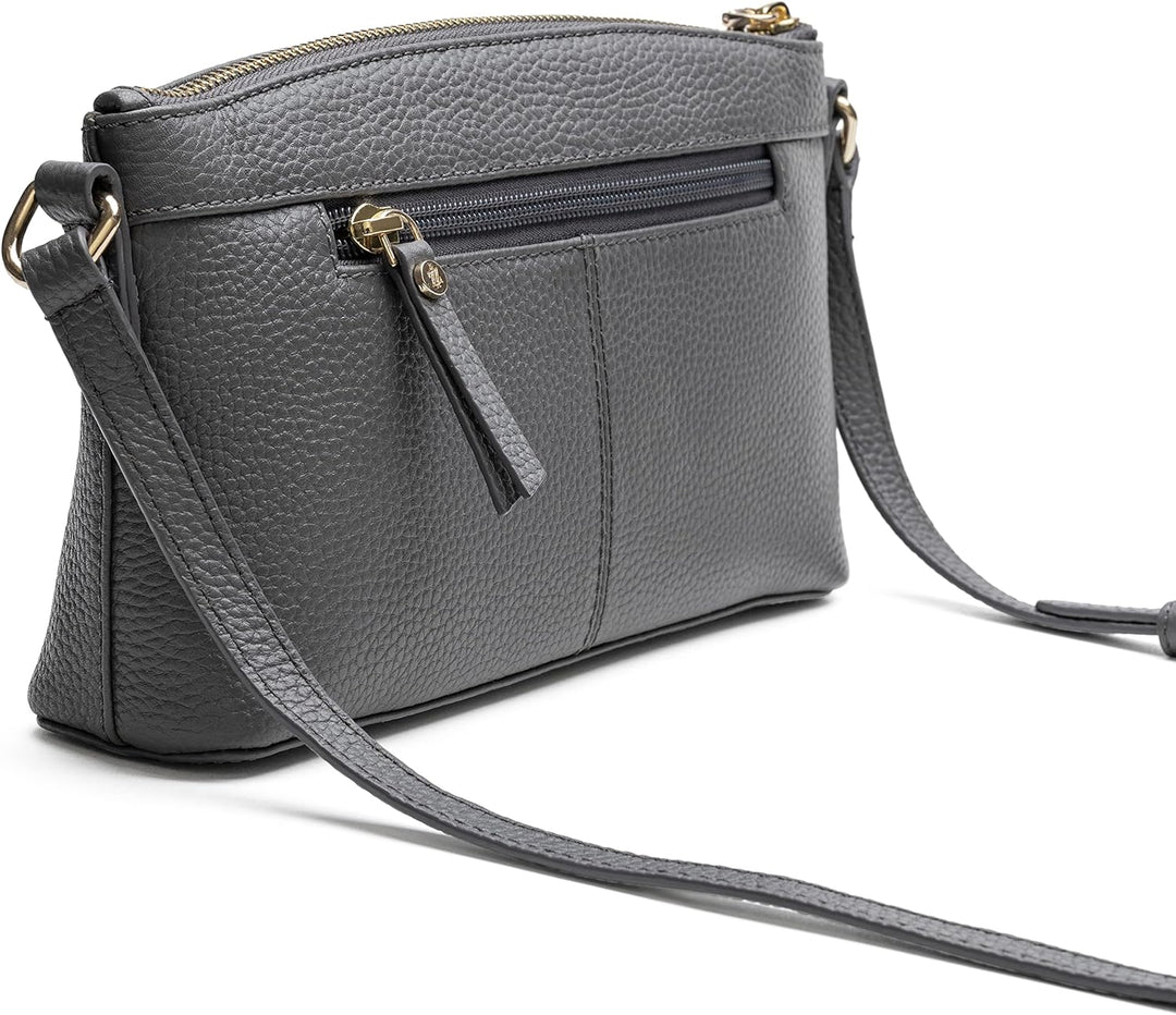 Lazarotti Bologna Leder Umhängetasche Damen | verstellbarer Schultergurt | mittelgrosse Crossbody Ba