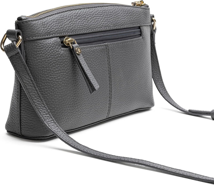 Lazarotti Bologna Leder Umhängetasche Damen | verstellbarer Schultergurt | mittelgrosse Crossbody Ba