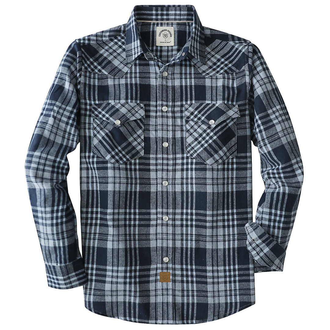 Dubinik® Herren Flanellhemd Flanellhemd Herren Kariert Western Cowboy Vintage Langarm Druckknöpfe Ba
