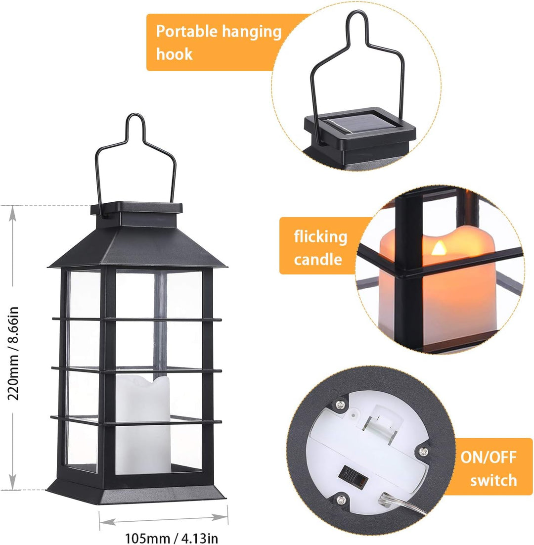 Solar Laterne, Tomshine 2er SolarLaterne mit Kerzen Lichteffekt Solarlampe für Aussen im Freien häng