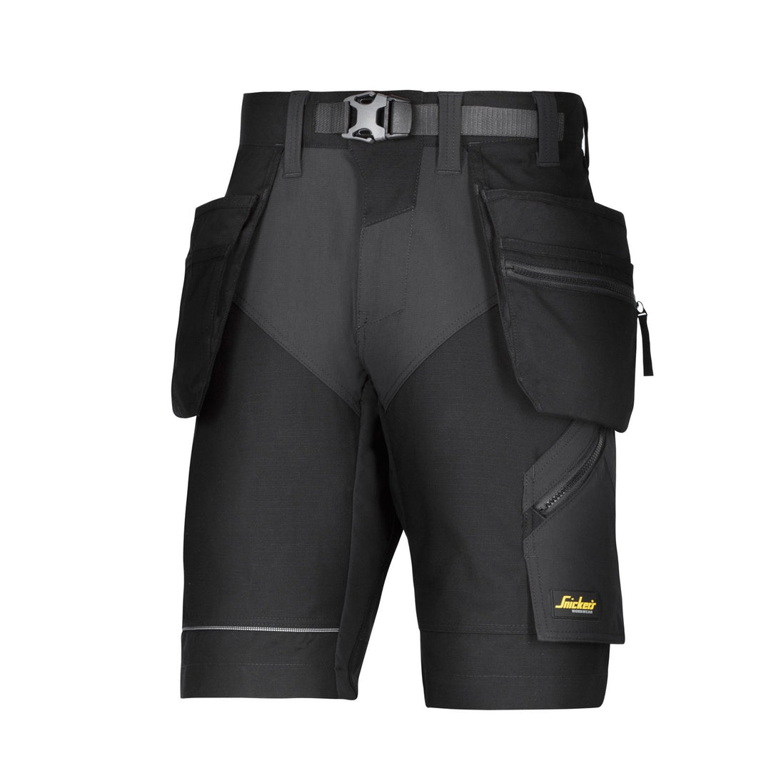 Snickers Workwear 6904 FlexiWork Arbeitsshorts mit Holstertaschen, 1 Stück, 56, schwarz, 69040404056