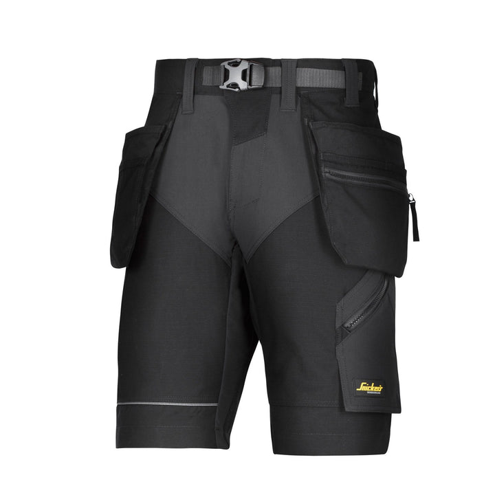 Snickers Workwear 6904 FlexiWork Arbeitsshorts mit Holstertaschen, 1 Stück, 56, schwarz, 69040404056