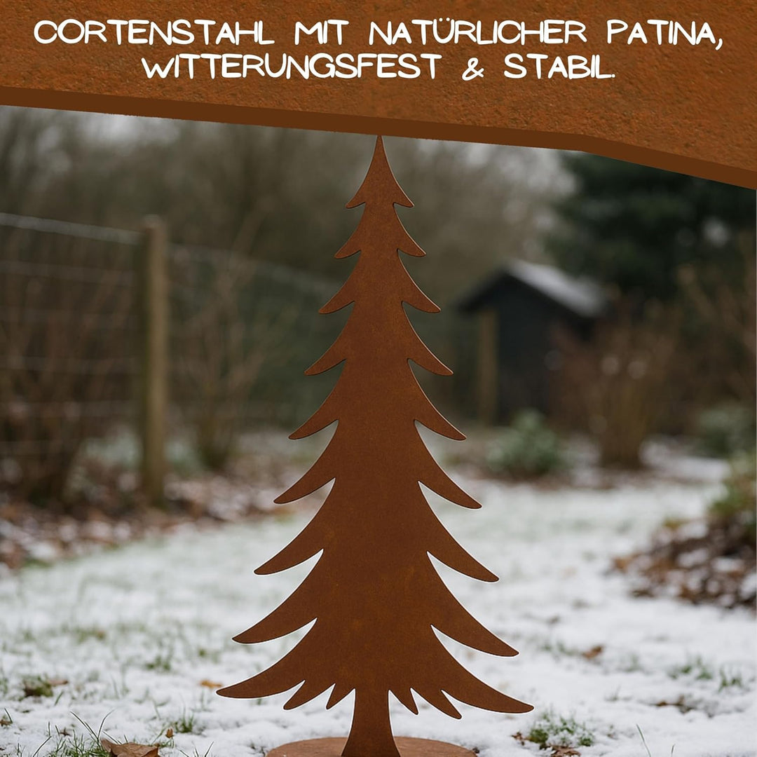 Rostikal Weihnachten Deko Tannenbaum 50 cm Weihnachtsdeko aussen Gartendeko Rost Höhe: 50 cm, Höhe: