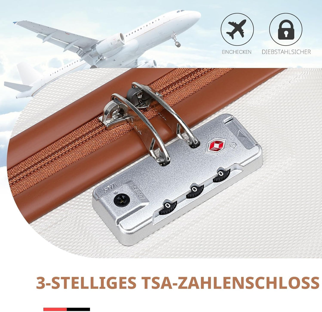 KONO Kofferset 4 Teilig Hartschalekoffer mit TSA Schloss Gepäcksets Handkoffer Mittelgross Gross Tro