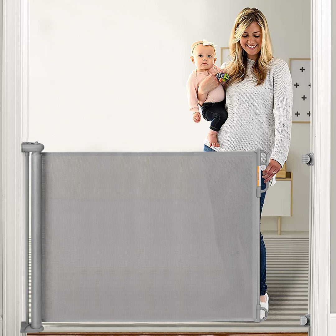 Momcozy Treppenschutzgitter Ausziehbare für Babys, 180cm 104cm Hoch, Baby Absperrgitter Treppenschut