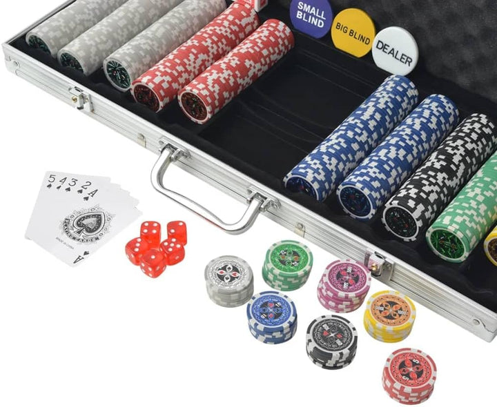 vidaXL Pokerkoffer 500 Laser Pokerchips Aluminium Koffer Pokerset Poker Set