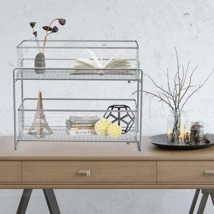 HUOLE 2 Tier Organizer mit Speicher Unter Waschbecken Schiebeschrank Korb herausziehen Snack Organiz