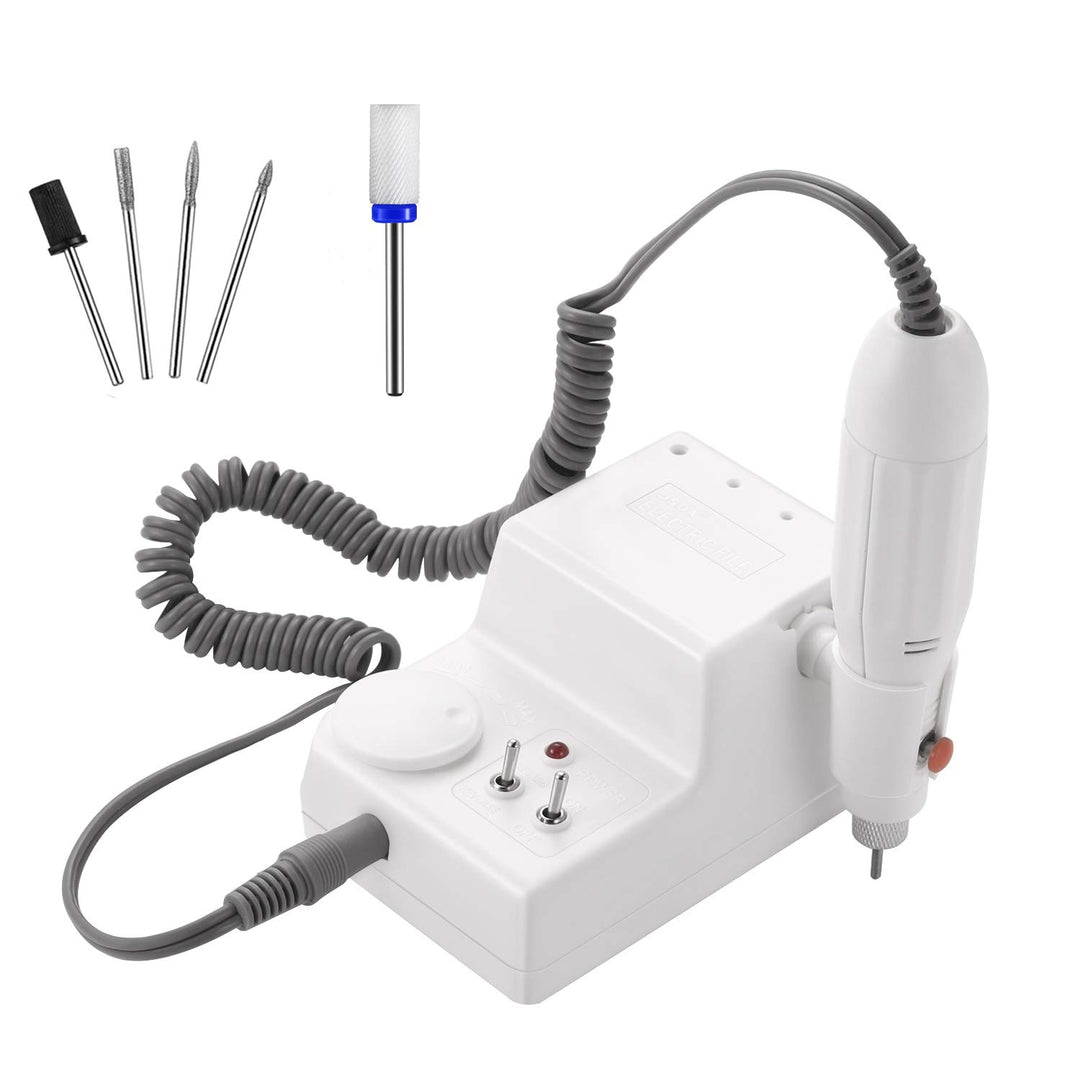Nagelfräser elektrisch JSDA® 6MW Inkl Diamant 4x Bits Set und 1x Keramik Aufsatz Maniküre/Pediküre F